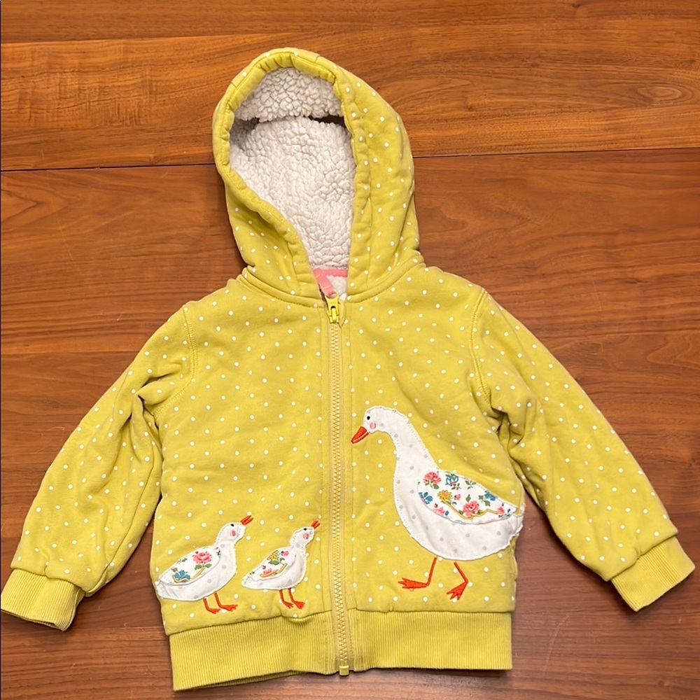 Yellow Kids Hoodie with Duck Design